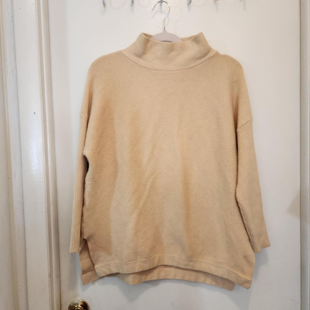 EFAN Beige Oversized Mock Neck Sweater – Size Small